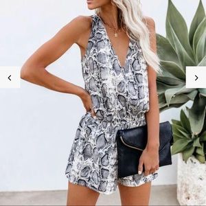 Vici Collection | Snake Skin Romper